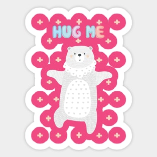 Hug Me Bear Cute Design For Girls Kids Sticker